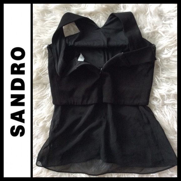 Sandro Paris Semi-Sheer Halter Top - Picture 5 of 12